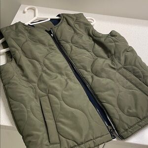 Olive Quilted Fleece Lined Vest